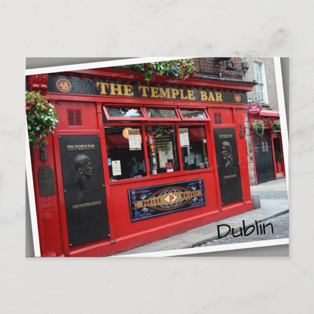 Red Temple Bar pub in Dublin, Ireland Postcard (Front)