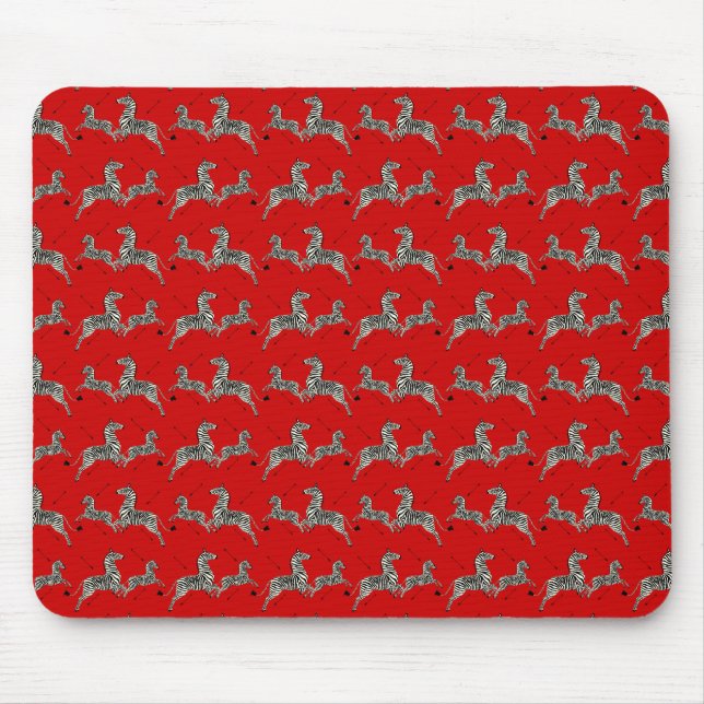 Red Tenenbaums Zebra Wallpaper Print Mouse Pad (Front)