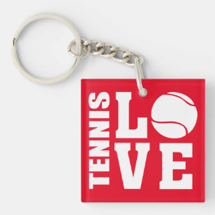 Red Tennis Love Key Ring