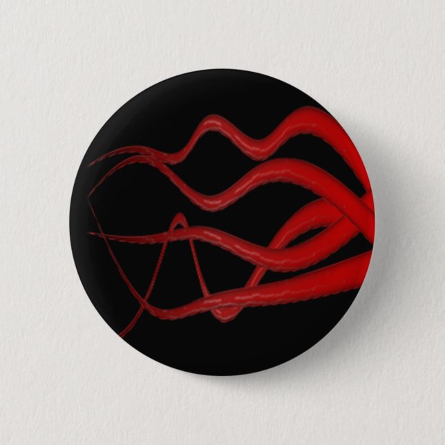 Red Tentacles 6 Cm Round Badge (Front)