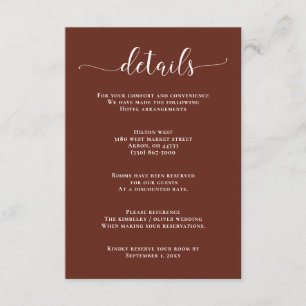 Red Terracotta Rustic Burnt Clay Earthy Wedding En Enclosure Card