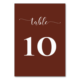Red Terracotta Rustic Burnt Clay Earthy Wedding Table Number