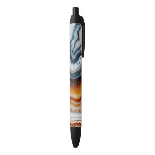 Red Terracotta White Black Blue Gold Agate Geode Ink Pen