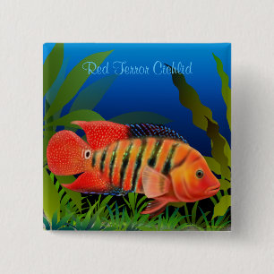 Red Terror Festae Cichlid Pin