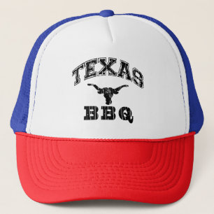 Red Texas Custom Distressed Austin BBQ Business Trucker Hat