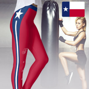 Red Texas fashion leggings, Texas Flag /sports Leggings