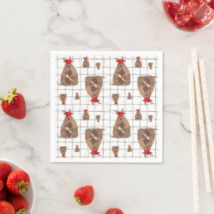 Red Texas Graduate Armadillo Napkin
