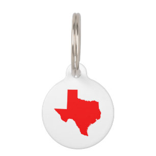 Red Texas Pet Tag