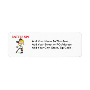 Red Text Batter Up Girls Softball Shirts and Gifts