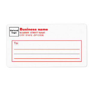 Red Text Business Shipping Label