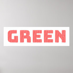 “Red Text, Green Word” Eco-Word-Art – Inspired by  Poster