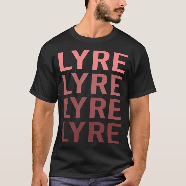 Red Text Lyre T-Shirt (Front)