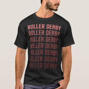 Red Text Roller Derby Skating Skate Skater T-Shirt
