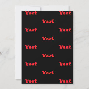 Red Text Yeeted Exclamation Viral Phrase Yeeting Thank You Card