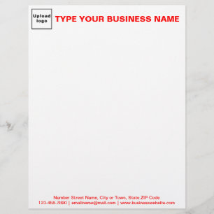 Red Texts on Header and Footer of Business Custom Letterhead