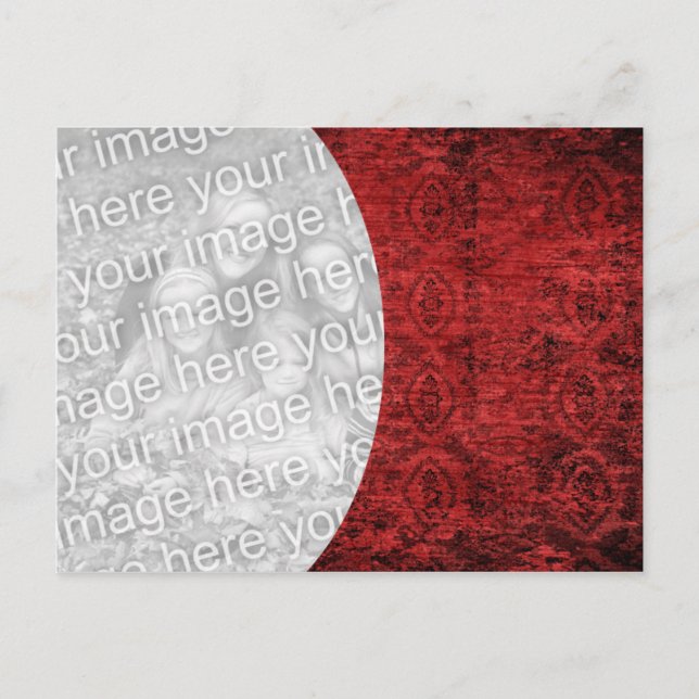 Red Textured Cutout Postcard (Front)