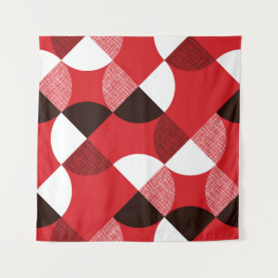 Red Textured Diagonal Dynamic Pattern Tapestry