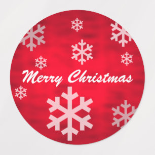 Red Textured Merry Christmas with Snowflakes