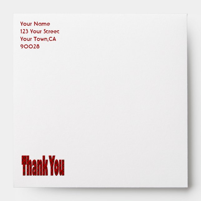 red thank you envelopes (Front)