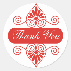 Red Thank You Stickers