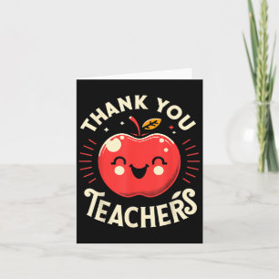 Red Thank You Teachers Motivational Appreciation F Card
