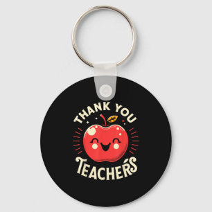 Red Thank You Teachers Motivational Appreciation F Key Ring