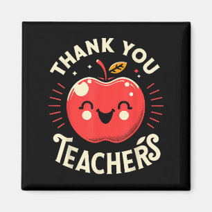 Red Thank You Teachers Motivational Appreciation F Magnet
