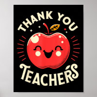 Red Thank You Teachers Motivational Appreciation F