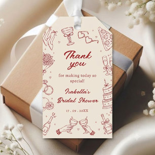 Red That's Amore Italian Bridal Shower Thank You Gift Tags