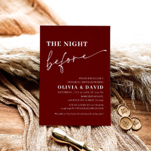 Red The Night Before Rehearsal Dinner Invitation