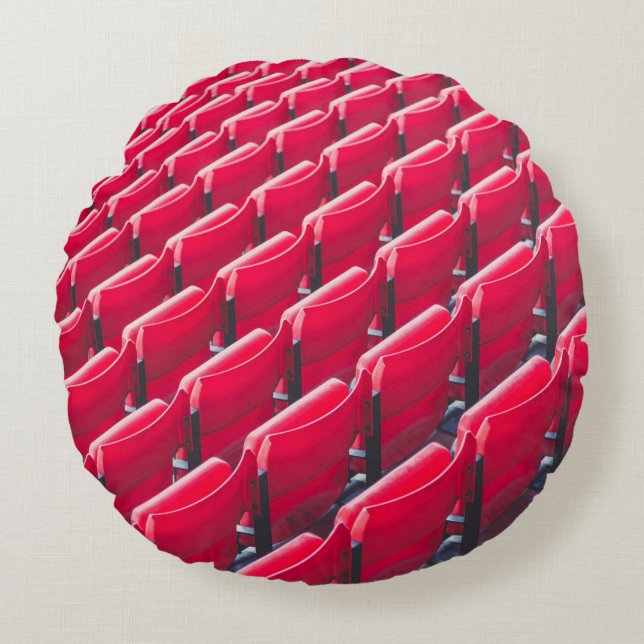 Red theatre chairs round cushion (Front)