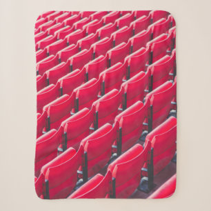 Red theatre chairs sherpa blanket