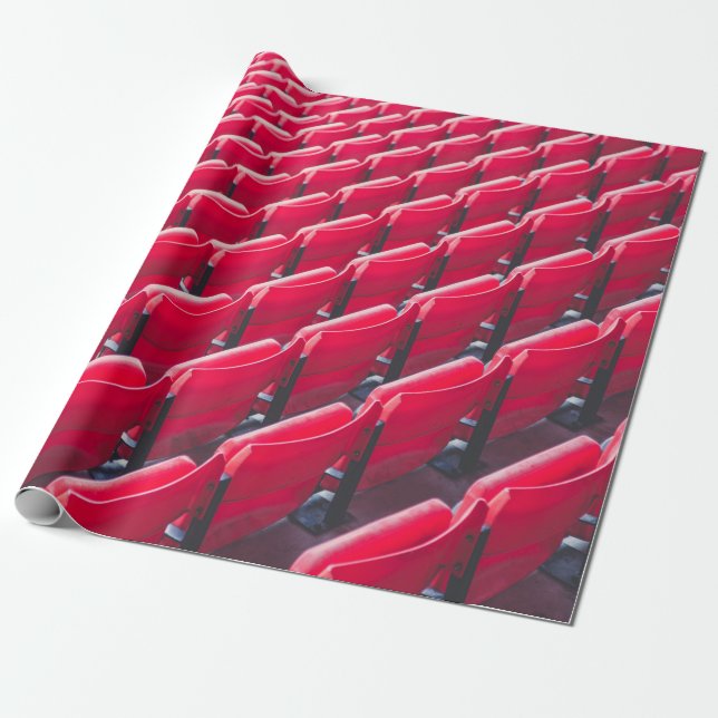 Red theatre chairs wrapping paper (Unrolled)