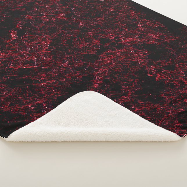 Red thick sponge upon dark red background sherpa blanket (3/4)