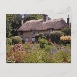 Red Thomas Hardy's cottage, Dorset, England flower Postcard