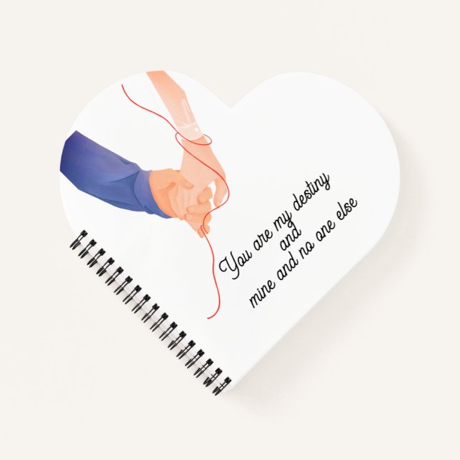Red Thread of Fate – Soulmate Hand-Holding Love Ar Notebook (Front)