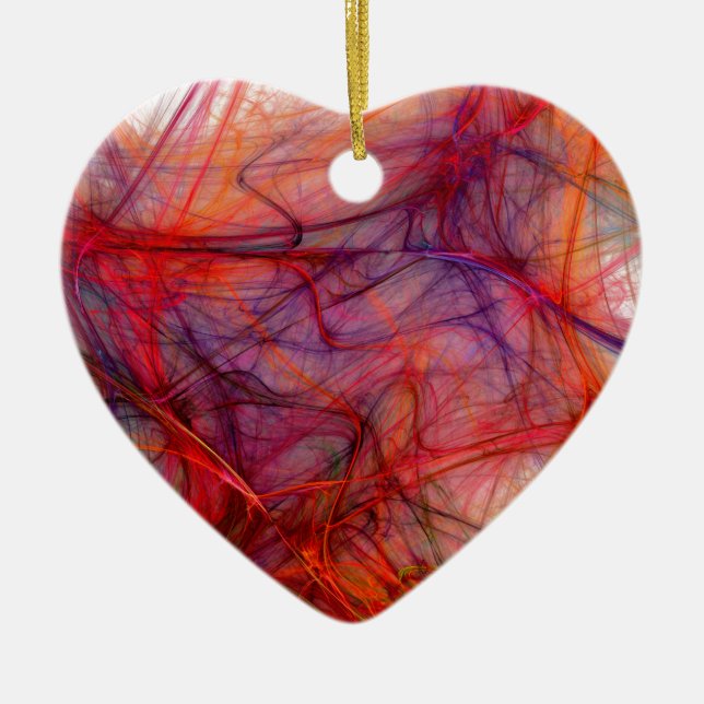 Red threads ceramic tree decoration (Front)