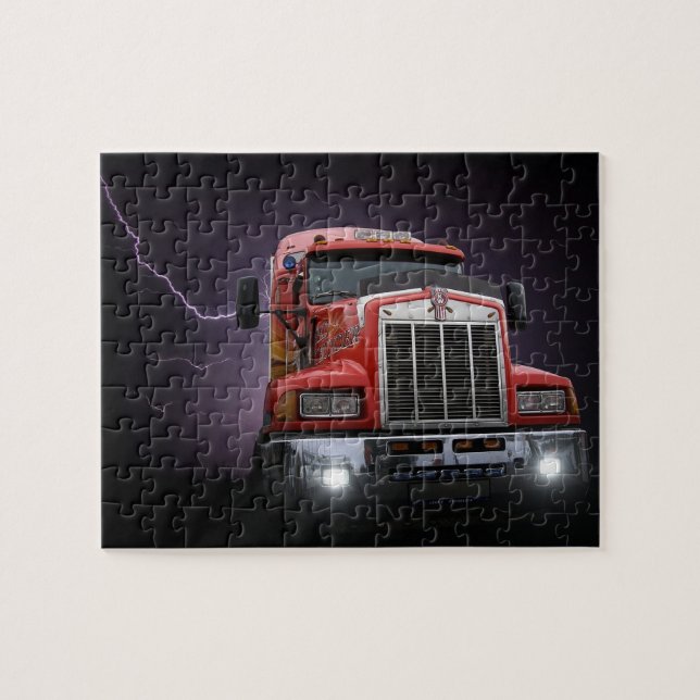 Red Thunder KW Big Rig 18 Wheeler Jigsaw Puzzle (Horizontal)