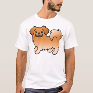 Red Tibetan Spaniel Cute Cartoon Dog T-Shirt