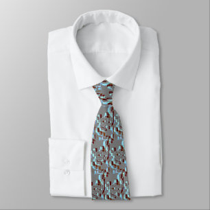 "Red Tide" Geometric Art Tie