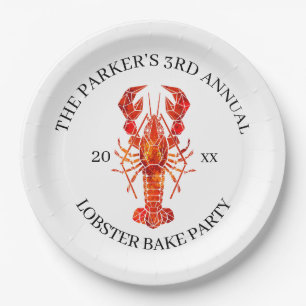 Red Tide   Lobster Bake Paper Plate