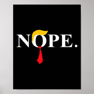 Red Tie Trump Wig Funny Anti Trump Gift  Poster