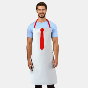 Red Tie White Novelty  Apron