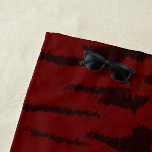 Red Tiger Digital Print Beach Towel