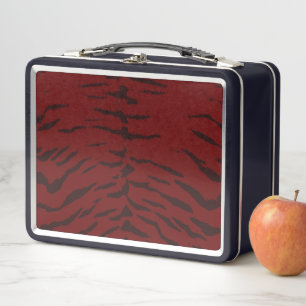 Red Tiger Digital Print Metal Lunch Box