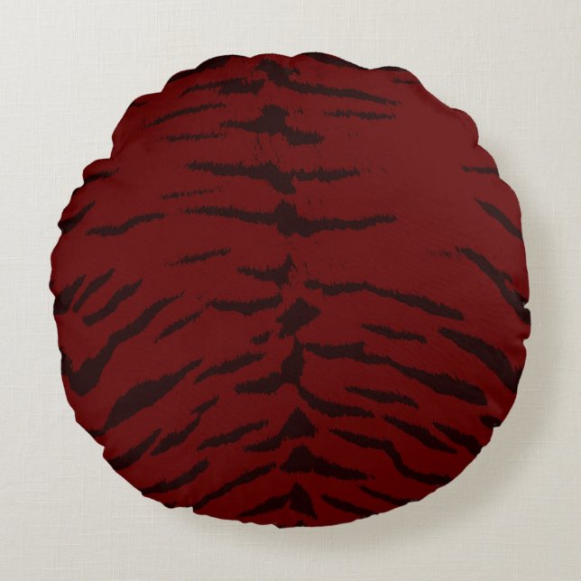 Red Tiger Digital Print Round Cushion (Front)