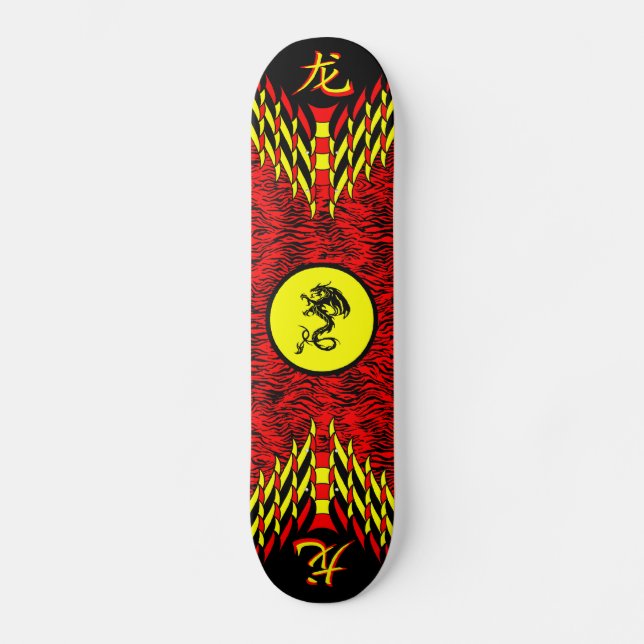 Red Tiger Dragon Skateboard (Front)