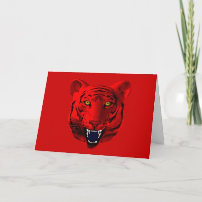 Red Tiger Holiday Card (Front)