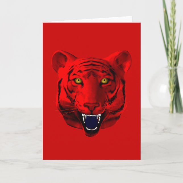 Red Tiger Holiday Card (Front)