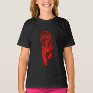 Red Tiger Illustration – Bold Graphic Animal Art T-Shirt